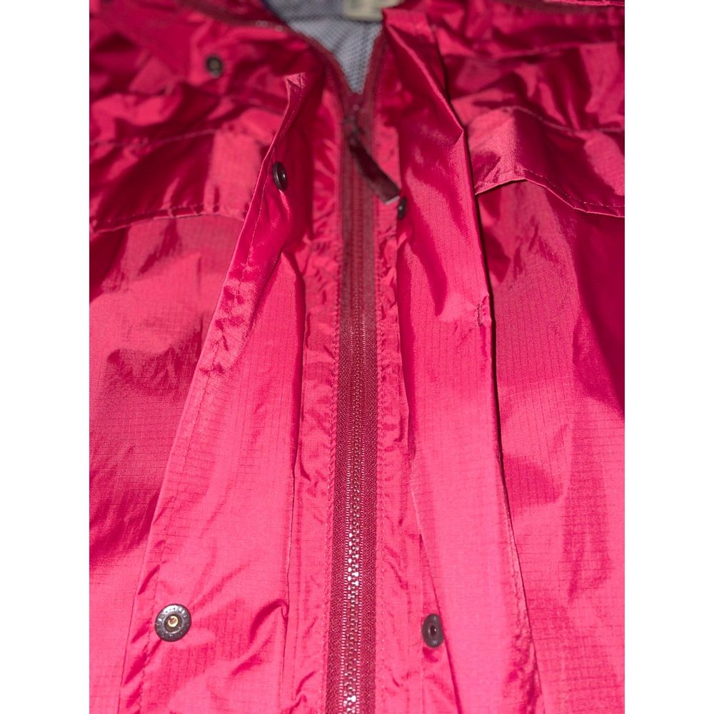 Vintage L.L. Bean Rain Jacket Trench Coat Nylon Women's Size L Regular Red - Picture 4 of 8